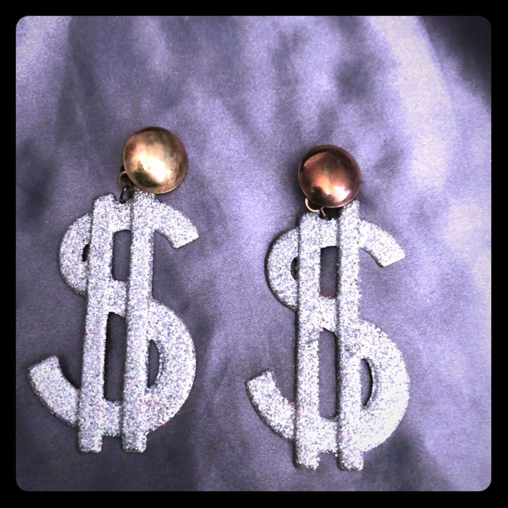 Dollar sign earrings